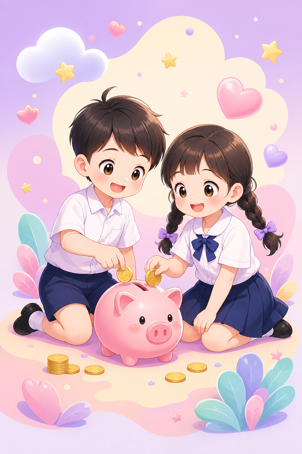 นักเรียนกำลังออมเงิน